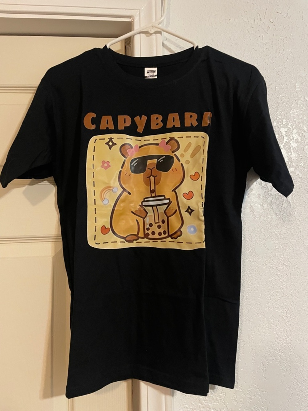 Kids' Capybara Graphic Tee in Black